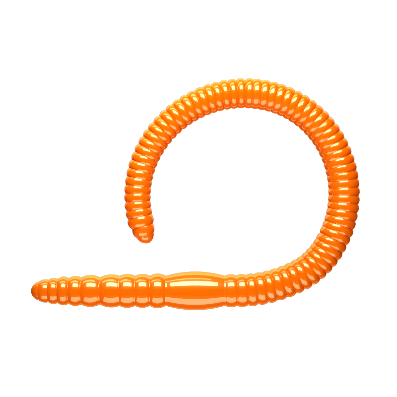 Libra Lures Flex Worm 95mm Krill 011 - Hot Orange 1szt