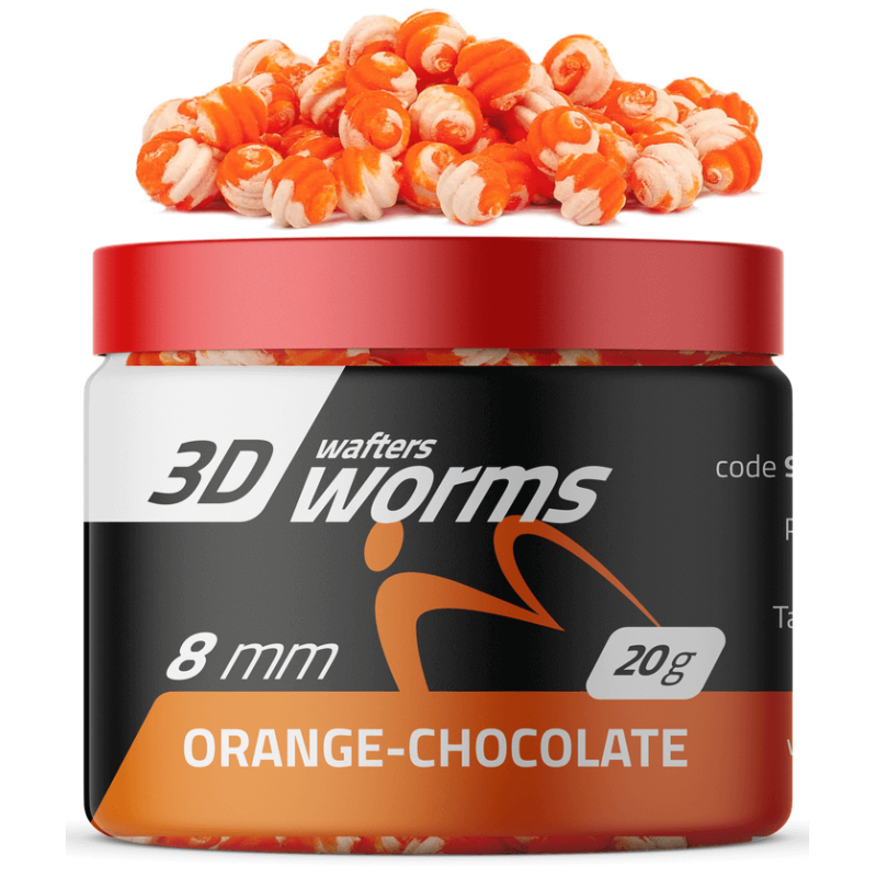 Wafters 3D Worms MatchPro 8mm DUO - Pomarańcza