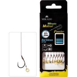 Mikado Method Feeder Leaders Braid 10cm with Rubber Barbless 12