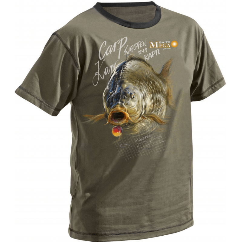 Koszulka Wędkarska Dragon Megabaits T-Shirt Karp L Olive