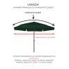 Parasol wędkarski łamany NGT zielony 250cm 50"