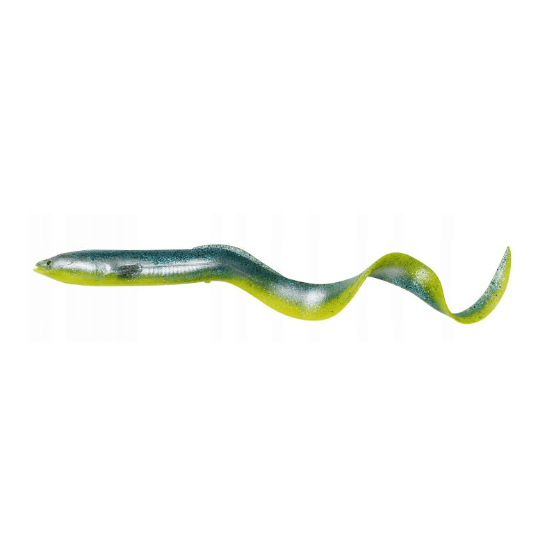 Guma Węgorz Savage Gear Real Eel 15cm - Green Yellow Glitter