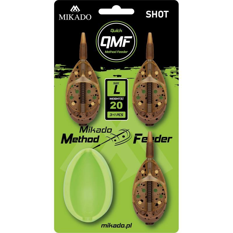 Zestaw Koszyków Mikado Method Feeder Shot QMF L 3x20g + Foremka