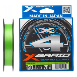 YGK X-Braid Cord X4 Braid 150m 0.165mm PE 1.0