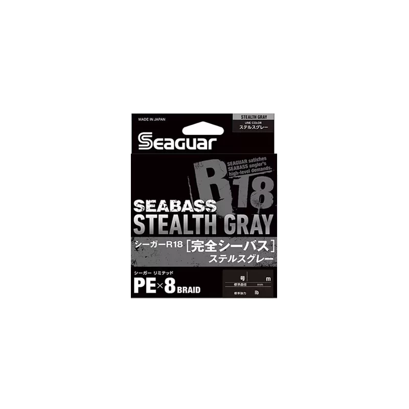 Seaguar R18 Stealth Gray Spinning Braid 150m 0.185mm