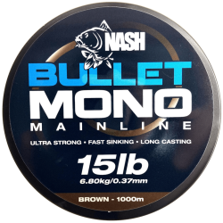 Żyłka Karpiowa Nash Bullet Mono 0,37mm 1000m brązowa