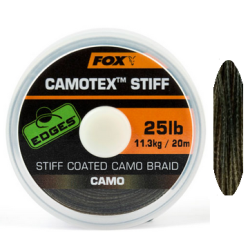 Plecionka przyponowa FOX w otulinie sztywna 25lb 20m Camo