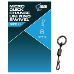 Karpfenwirbel Nash mit Ring und Quick Change Snap Größe 11