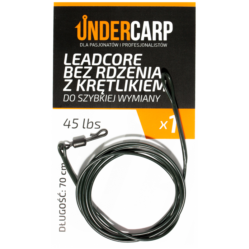 Leadcore bez rdzenia Undercarp z krętlikiem zielony