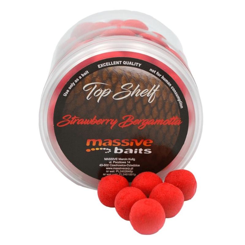 Kulki Pływające Massive Baits Pop-up 14mm - Strawberry Bergamotta