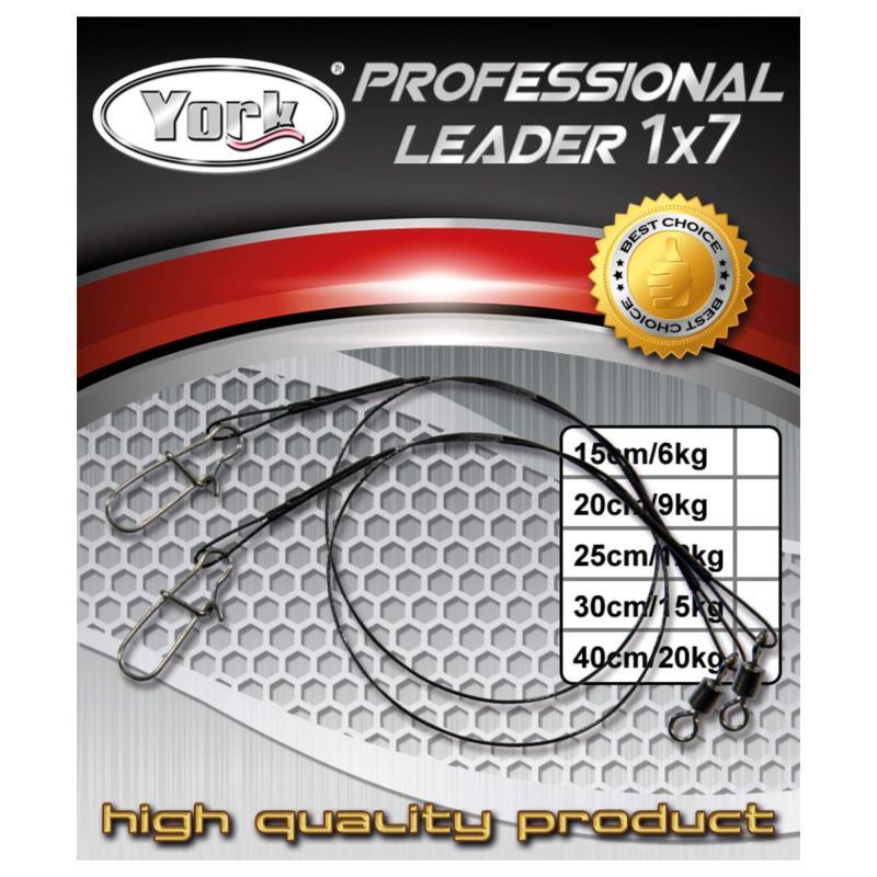 Ocelové lanko zelené York 1x7 30cm 10kg