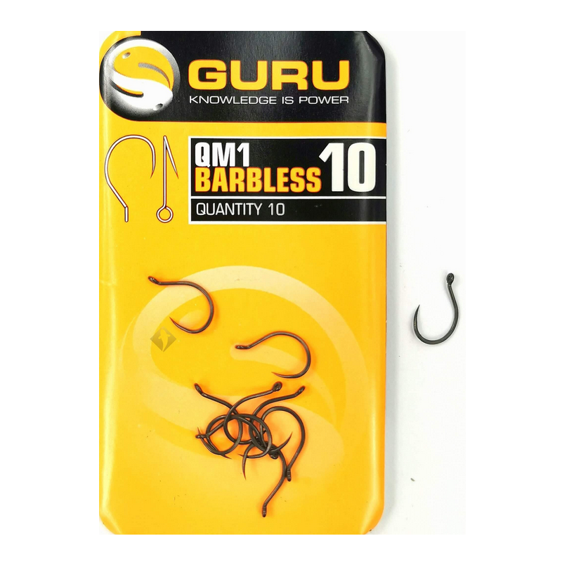 Guru QM1 Eyed Hooks - 10 Barbless