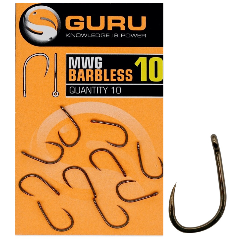 Guru MWG Hooks with Eye - 10 Barbless