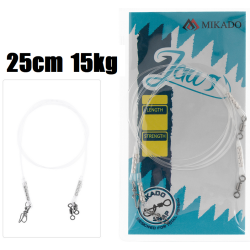 Fluorocarbon-Vorfach Mikado Jaws Strong 25cm 15kg 2Stk