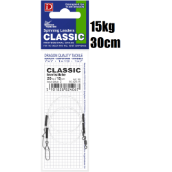 Dragon Classic Fluorocarbon Vorfach 15kg 30cm 2Stk