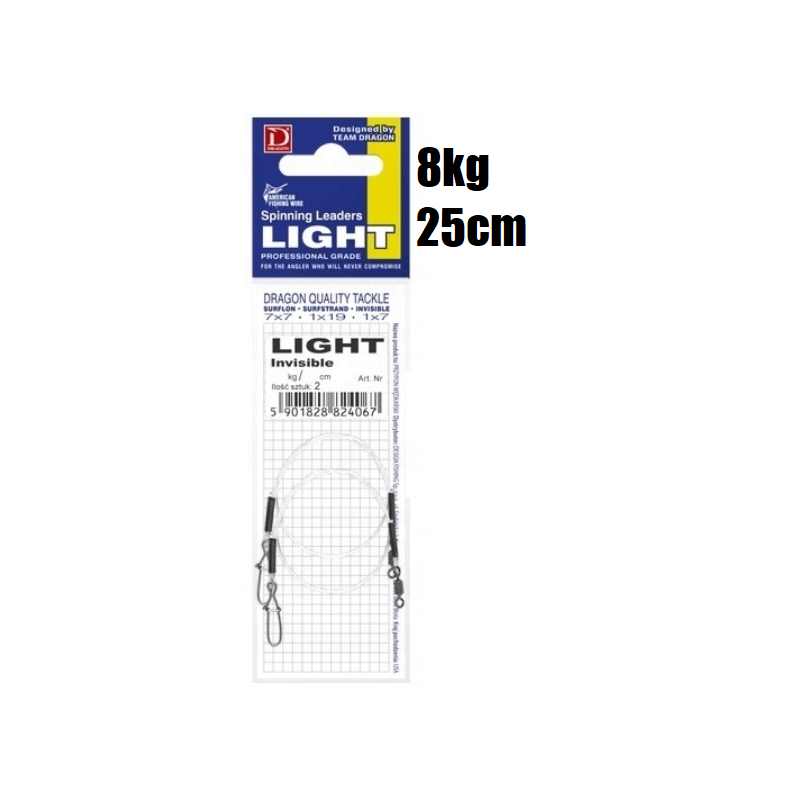 Przypon Dragon Light Fluorocarbon 8kg 25cm 2szt