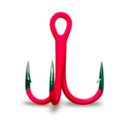 Gurza Round Treble ST-36 UV Red 6 3pcs Hooks