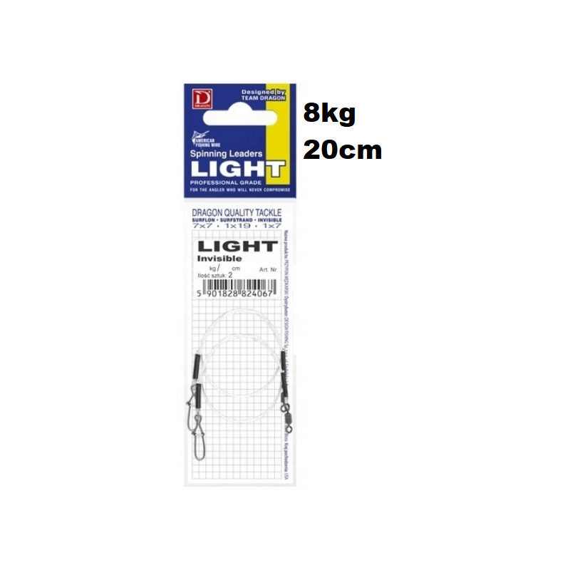 Przypon Dragon Light Fluorocarbon 8kg 20cm 2szt