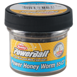 Guma Berkley PowerBait Honey Worm 25mm - Hot Yellow 55szt